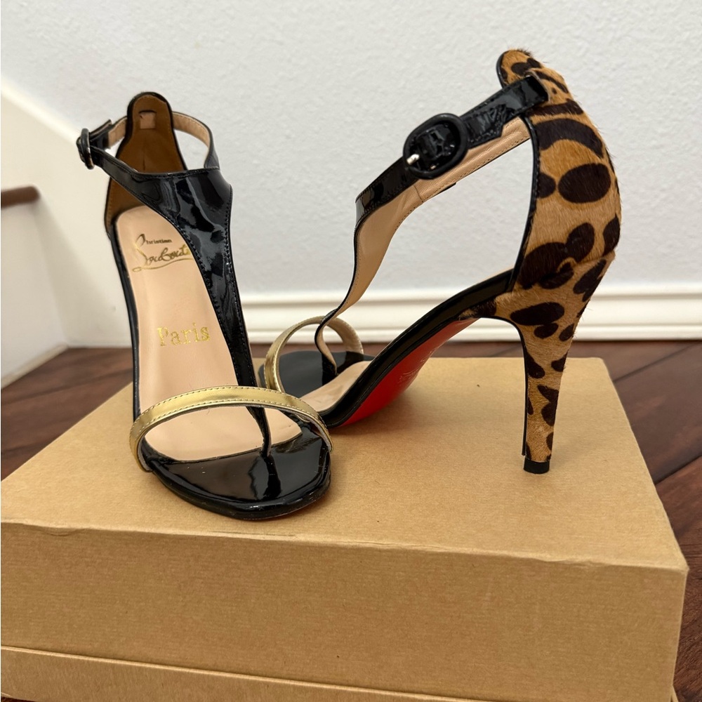 Louboutin Leopard Print and Black Heels